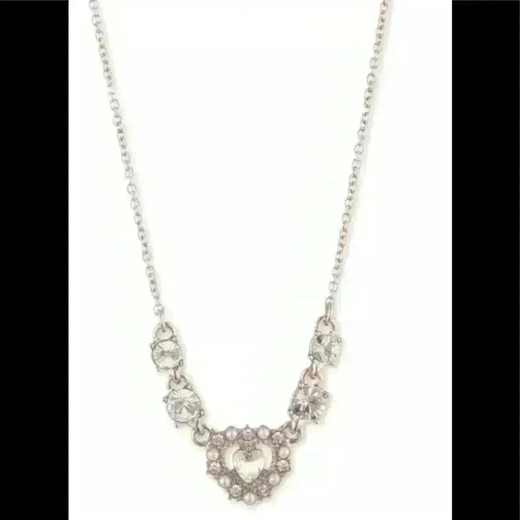 Marchesa Crystal Heart Frontal Necklace - Picture 3 of 3